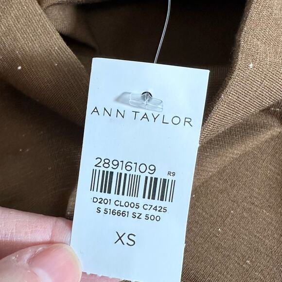 Ann Taylor Funnel Neck Ponte Knit Top Shirt Extra Small XS NWT - Picture 9 of 14